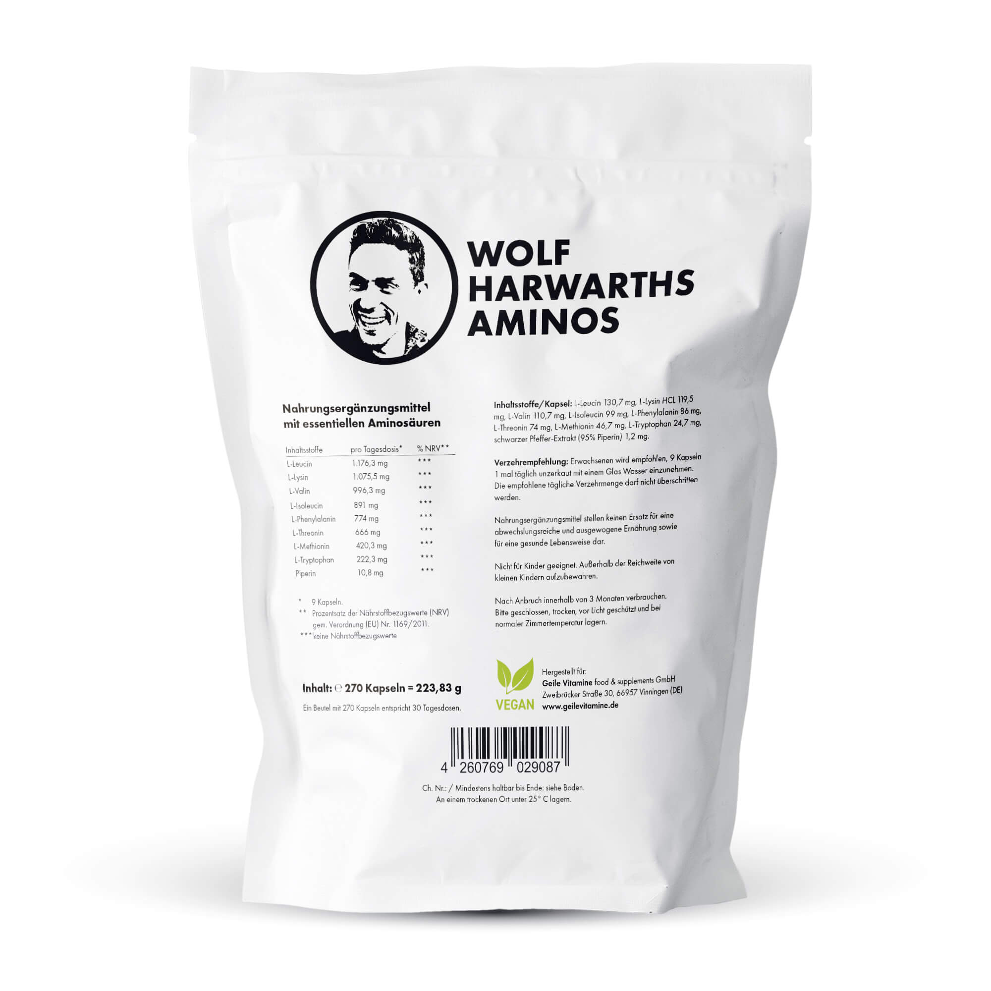 Wolf Harwaths Aminos - 270 Kapseln